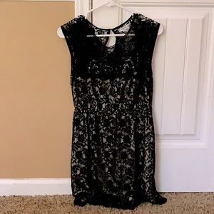 Pinky, floral black lace dress